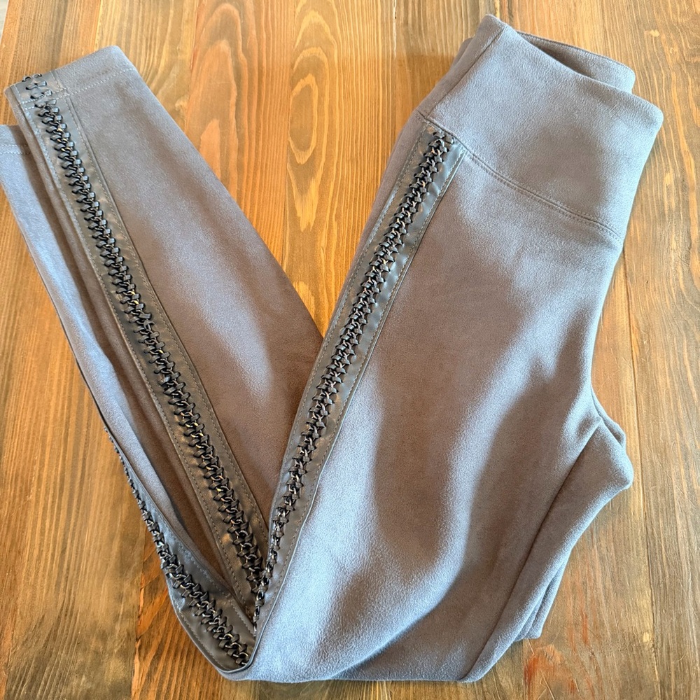 Whbm gray‎ faux suede runway leggings
